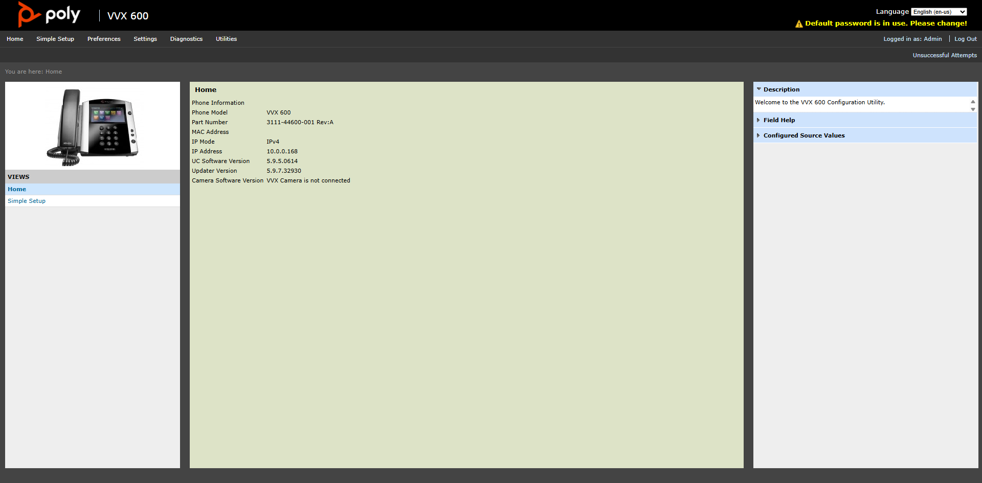Poly Configuration Utility Homepage